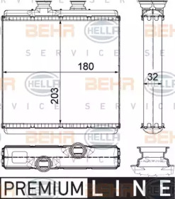 Теплообменник, отопление салона BEHR HELLA SERVICE 8FH 351 315-411