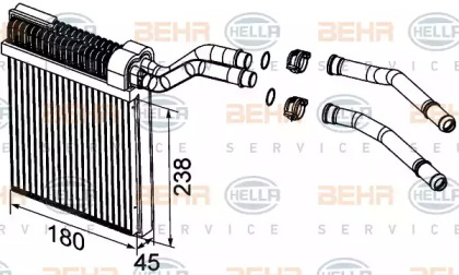 Теплообменник, отопление салона BEHR HELLA SERVICE 8FH 351 315-611