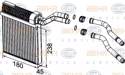 Теплообменник, отопление салона BEHR HELLA SERVICE 8FH 351 315-621