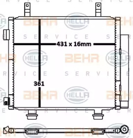 Конденсатор, кондиционер BEHR HELLA SERVICE 8FC 351 316-571