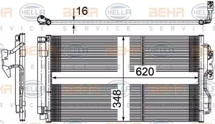 Конденсатор, кондиционер BEHR HELLA SERVICE 8FC 351 316-584