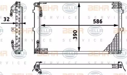 Конденсатор, кондиционер BEHR HELLA SERVICE 8FC 351 317-091