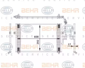 Конденсатор, кондиционер BEHR HELLA SERVICE 8FC 351 318-051