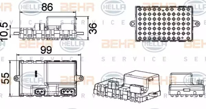 Регулятор, вентилятор салона BEHR HELLA SERVICE 5HL 351 321-211