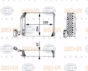 Испаритель, кондиционер BEHR HELLA SERVICE 8FV 351 330-191