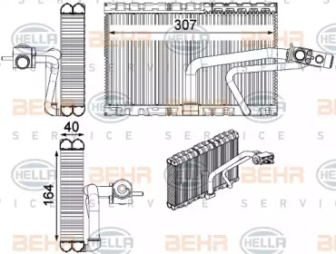 Испаритель, кондиционер BEHR HELLA SERVICE 8FV 351 331-271