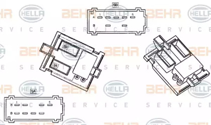 Сопротивление, вентилятор салона BEHR HELLA SERVICE 9ML 351 332-291