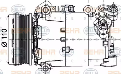 Компрессор BEHR HELLA SERVICE 8FK 351 334-361