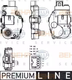 Регулировочный элемент, смесительный клапан BEHR HELLA SERVICE 6NW 351 344-041