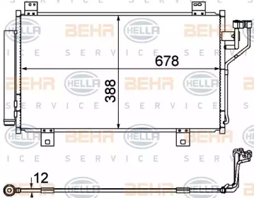 Конденсатор, кондиционер BEHR HELLA SERVICE 8FC 351 344-604