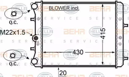 Теплообменник BEHR HELLA SERVICE 8MK 376 704-601