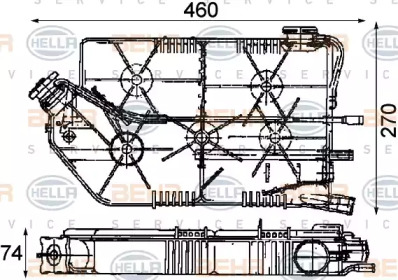 Компенсационный бак, охлаждающая жидкость BEHR HELLA SERVICE 8MA 376 705-041