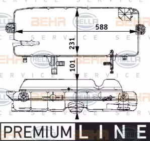 Компенсационный бак, охлаждающая жидкость BEHR HELLA SERVICE 8MA 376 705-311