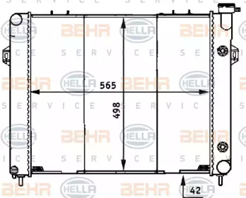 Радиатор, охлаждение двигателя BEHR HELLA SERVICE 8MK 376 707-371