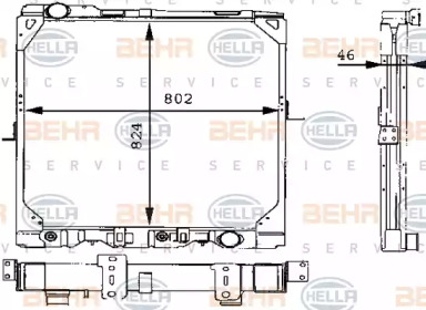 Радиатор, охлаждение двигателя BEHR HELLA SERVICE 8MK 376 709-311