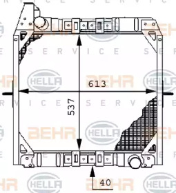 Радиатор, охлаждение двигателя BEHR HELLA SERVICE 8MK 376 709-431