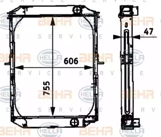 Радиатор, охлаждение двигателя BEHR HELLA SERVICE 8MK 376 709-661