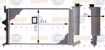 Радиатор, охлаждение двигателя BEHR HELLA SERVICE 8MK 376 712-541