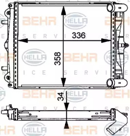 Радиатор, охлаждение двигателя BEHR HELLA SERVICE 8MK 376 713-794