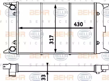 Радиатор, охлаждение двигателя BEHR HELLA SERVICE 8MK 376 715-121