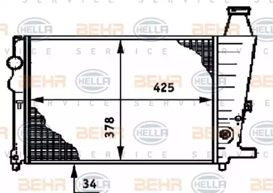 Радиатор, охлаждение двигателя BEHR HELLA SERVICE 8MK 376 719-401