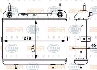 Масляный радиатор, автоматическая коробка передач BEHR HELLA SERVICE 8MO 376 725-381