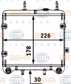 масляный радиатор, двигательное масло BEHR HELLA SERVICE 8MO 376 726-071