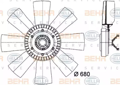 Вентилятор BEHR HELLA SERVICE 8MV 376 727-101