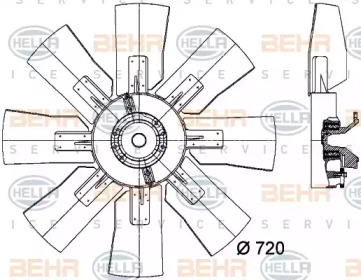 Вентилятор, охлаждение двигателя BEHR HELLA SERVICE 8MV 376 727-121