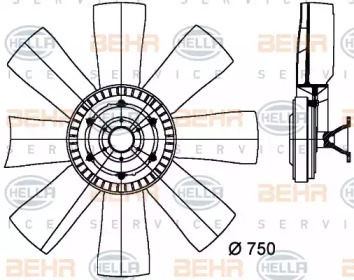 Вентилятор BEHR HELLA SERVICE 8MV 376 727-151