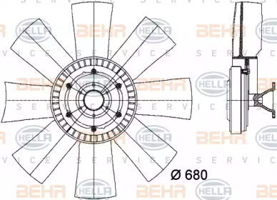 Вентилятор BEHR HELLA SERVICE 8MV 376 727-171