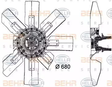 Вентилятор, охлаждение двигателя BEHR HELLA SERVICE 8MV 376 727-341