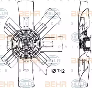 Вентилятор, охлаждение двигателя BEHR HELLA SERVICE 8MV 376 727-371