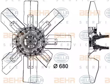 Вентилятор, охлаждение двигателя BEHR HELLA SERVICE 8MV 376 727-841