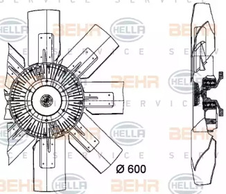 Вентилятор, охлаждение двигателя BEHR HELLA SERVICE 8MV 376 728-011