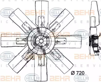 Вентилятор BEHR HELLA SERVICE 8MV 376 728-091