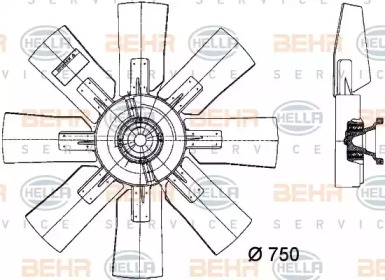 Вентилятор BEHR HELLA SERVICE 8MV 376 728-171