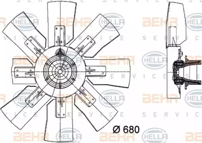 Вентилятор, охлаждение двигателя BEHR HELLA SERVICE 8MV 376 728-181