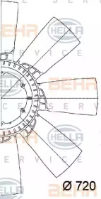 Крыльчатка вентилятора, охлаждение двигателя BEHR HELLA SERVICE 8MV 376 728-561