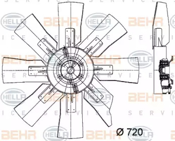 Вентилятор, охлаждение двигателя BEHR HELLA SERVICE 8MV 376 729-181