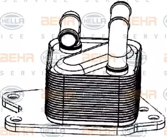 Масляный радиатор, автоматическая коробка передач BEHR HELLA SERVICE 8MO 376 729-251