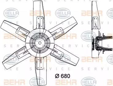 Вентилятор, охлаждение двигателя BEHR HELLA SERVICE 8MV 376 730-271