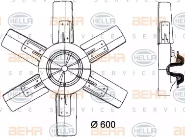 Вентилятор, охлаждение двигателя BEHR HELLA SERVICE 8MV 376 730-291