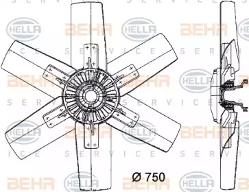 Вентилятор, охлаждение двигателя BEHR HELLA SERVICE 8MV 376 730-311