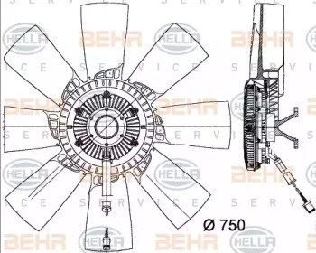 Вентилятор BEHR HELLA SERVICE 8MV 376 730-721