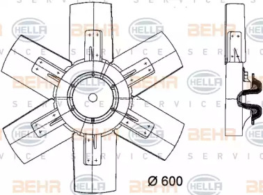 Вентилятор BEHR HELLA SERVICE 8MV 376 730-761