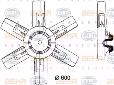 Вентилятор, охлаждение двигателя BEHR HELLA SERVICE 8MV 376 730-791