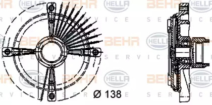 Сцепление, вентилятор радиатора BEHR HELLA SERVICE 8MV 376 732-151