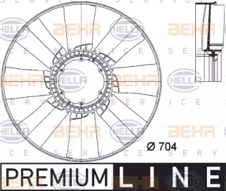 Крыльчатка вентилятора, охлаждение двигателя BEHR HELLA SERVICE 8MV 376 733-251