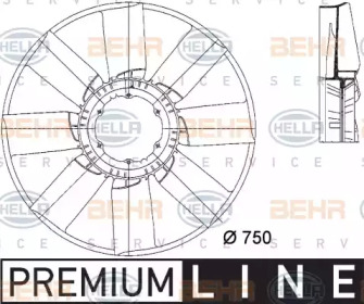 Рабочее колесо вентилятора BEHR HELLA SERVICE 8MV 376 733-261